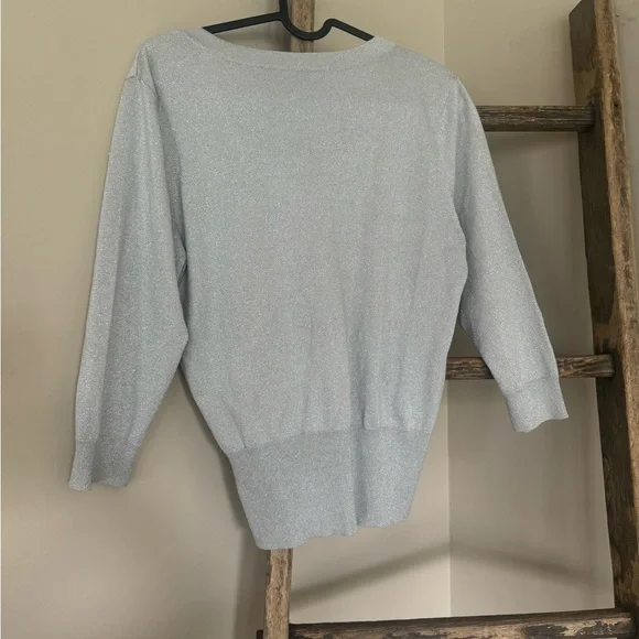 NWOT White House Black Market Silver Embellished Cardigan - Picture 6 of 9